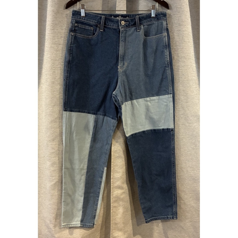 Hollister Colorblock Patchwork Ultra High Rise Mom‎ Jeans Women Size 30/27 Retro